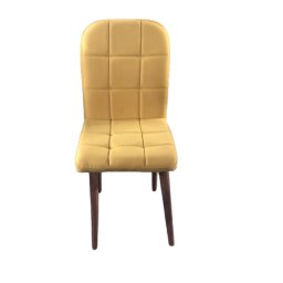 Scaun Elite Lux Smart Living Studio Casa , Cu spatar , TAPITAT , cadru lemn NATUR + Material Textil Galben