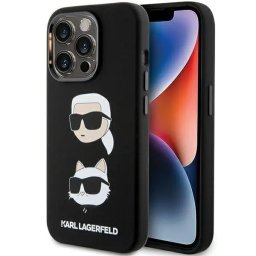 Husa Husă Karl Lagerfeld 3D Rubber Glitter Logo pentru iPhone 15 Plus, Roz