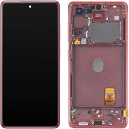 Piese si componente Display cu Touchscreen Samsung Galaxy S20 FE 5G G781, cu Rama, Rosu, Service Pack GH82-24214E