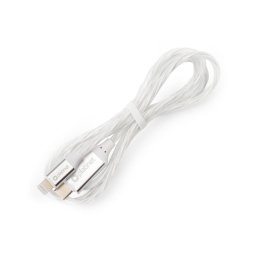 Cablu USB conector USB-C/Lightning cu retroiluminare LED 1m alb