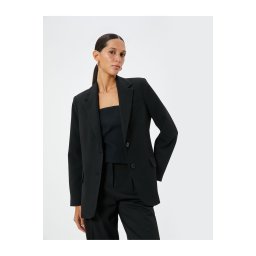 Koton Kt - Blazer Jacket Double Breasted Flap Pocket Detail