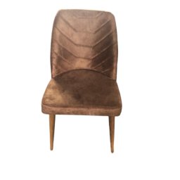 Scaun Dallas Smart Living Studio Casa, Cu Spatar, Tapitat, Cadru Lemn Natur +Material Textil Maron