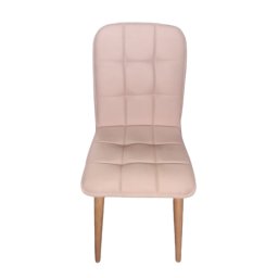 Scaun Elite Lux Smart Living Studio Casa , Cu spatar , TAPITAT , cadru lemn NATUR + Material Textil Capuccino