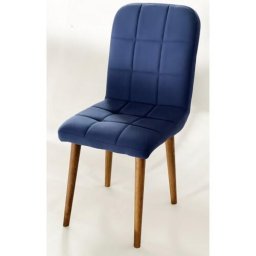 Scaun Retro Smart Living Studio Casa , Tapitat, Cadru Lemn White +Textil Blue