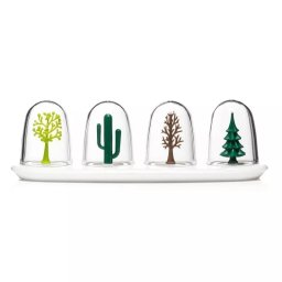 Set suport și 4 recipiente pentru condimente, Four Seasons, Gonga® Transparent