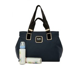 Bagmori Geantă de scutece albastru închis / negru / alb