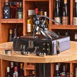 Valiza Deluxe cu accesorii de vin Premium set 9 piese