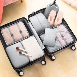 Set 7 huse organizare bagaj Gri