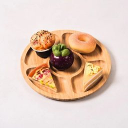 Platou pentru gustari din bambus cu 5 compartimente 20 cm