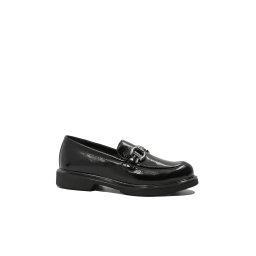 Loaferi damă FLy Florentinii negri din lac , cu accesoriu metalic FLO618NL-36 EU