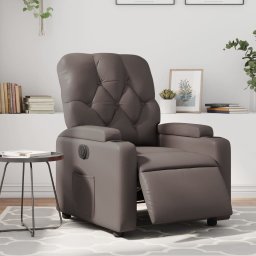 Fotoliu rabatabil electric, maro, piele ecologica GartenMobel Dekor