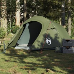 Cort camping tunel pentru 3 persoane verde masliniu impermeabil GartenMobel Dekor