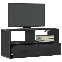 Dulap TV, negru, 80x31x39,5 cm, lemn prelucrat si metal GartenMobel Dekor