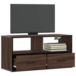 Dulap TV, stejar maro, 80x31x39,5 cm, lemn prelucrat si metal GartenMobel Dekor