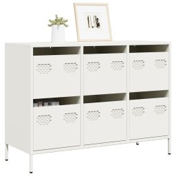 Dulap, alb, 101,5x39x73,5 cm, otel laminat la rece GartenMobel Dekor