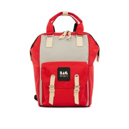 Bagmori Geantă de scutece bej / roșu / negru