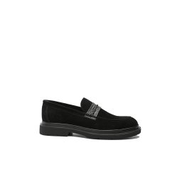 Loaferi bărbați Serza slip-on negri din piele întoarsă TR409NV-40 EU
