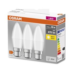 SET 3x bec LED Osram B38 B22d/4,9W/230V 3000K