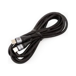 Cablu USB împletit conector USB-A/USB-C 2m negru