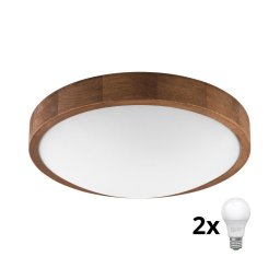 Plafonieră LED Brilagi CARVALHO SLIM 2xE27/60W/230V stejar cireș d. 37 cm