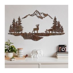Decorațiune de perete 2 buc. 70x38 metal/maro cerb