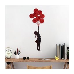 Decorațiune de perete 100x34 cm metal/mușchi fată