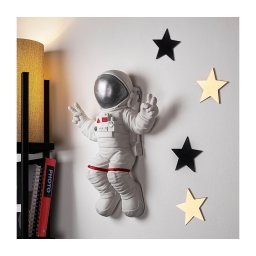 Decorațiune de perete 47x35 cm argintiu astronaut