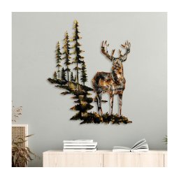 Decorațiune de perete 65x79 cm metal cerb