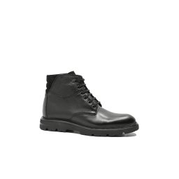 Ghete bărbați Otter cu șireturi lungi, negre, din piele naturală OTR346N-44 EU