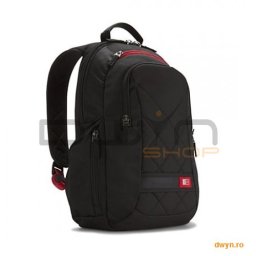Rucsac laptop 14.1' Case Logic, buzunar frontal, 2 buzunare laterale, poliester, black 'DLBP114K'