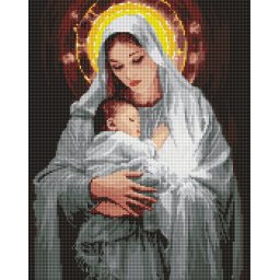 Set goblen cu diamante AB, cu sasiu, Caldura mamei, 40x50 cm