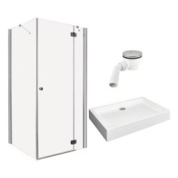 Set cabina dus dreptunghiulara complet echipata Radaway Torrenta KDJ 100x80cm, dreapta
