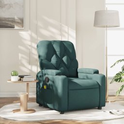 Fotoliu de masaj rabatabil, verde închis, material textil GartenMobel Dekor