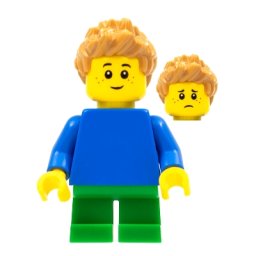 Lego Minifigurină pln191 - Baietel cu bluza albastra