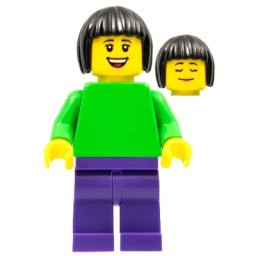 Lego Minifigurină pln194 - Femeie cu bluza verde