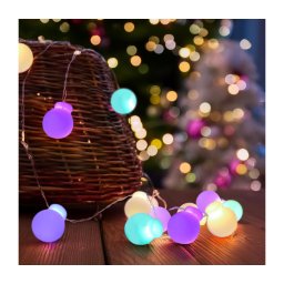 Solight 1v274 - Ghirlandă LED multicolor, 40 LED, 4,3 m, alimentare 2x AA