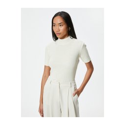 Koton High Neck Short Sleeve Knitwear Sweater