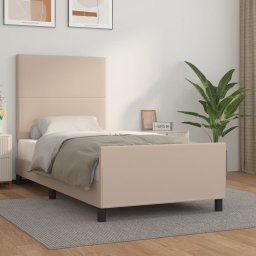 Cadru de pat cu tablie, cappuccino, 90x190 cm, piele ecologica GartenMobel Dekor