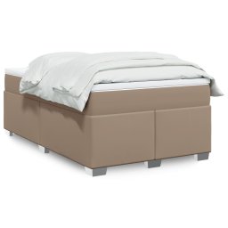 Pat box spring cu saltea, cappuccino, 120x190cm piele ecologica GartenMobel Dekor