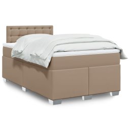 Pat box spring cu saltea, cappuccino, 120x190cm piele ecologica GartenMobel Dekor