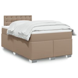Pat box spring cu saltea, cappuccino, 120x190cm piele ecologica GartenMobel Dekor