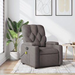 Fotoliu de masaj rabatabil, gri taupe, material textil GartenMobel Dekor