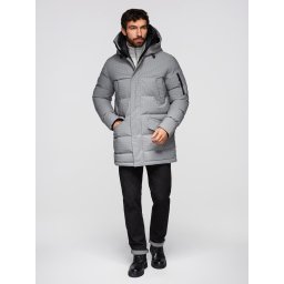 Ombre Outdoor long men's parka jacket - gray