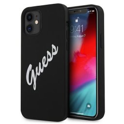 Husa Husa Guess Silicone Vintage Script pentru iPhone 12 mini 5.4 Black