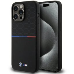 Husa M Silicone Pattern MagSafe case for iPhone 15 Pro Max - black
