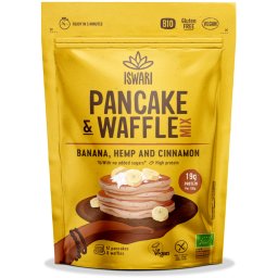 Amestec BIO pentru clatite si vafe cu banane si proteina de canepa Iswari