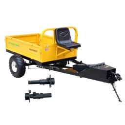 ProGARDEN Pachet Alpine RM500T Remorca cu tractiune 500kg, 1 osie, prindere bolt pentru motocultor, roti 19x7-8 si set manicoti Adaptiv 3 in 1 S