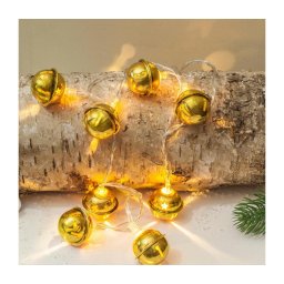 Solight 1v272 - Ghirlandă LED 10 LED, alimentare 2x AA, alb cald, 1,8 m, cu clopoței