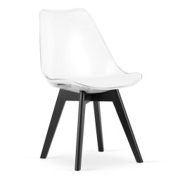 Scaun bucatarie/living, Artool, Mark, PP transparent, picioare negre, 49x43x82 cm