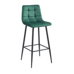 Scaun de bucatarie/bar, Artool, Arceto, catifea verde, picioare metal negru, 43.5x32.5x104 cm